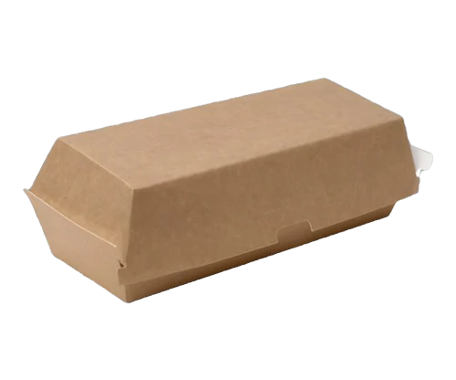 Cardboard Takeaway Clamshell Container Hot Dog Box