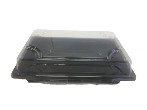 PS Sushi Black Trays & Clear Lids Set