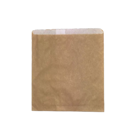 Brown square greaseproof lined bags in size 2