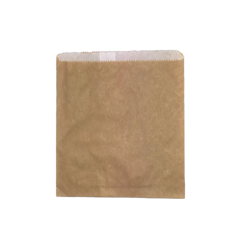 Brown square greaseproof lined bags in size 2