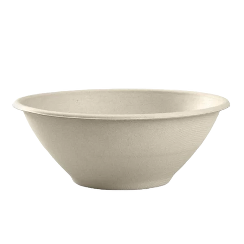 Unbleached Sugarcane Bowl - 40oz (500pcs/ctn) - Wholesale Compostable Bowls | ZenPacks