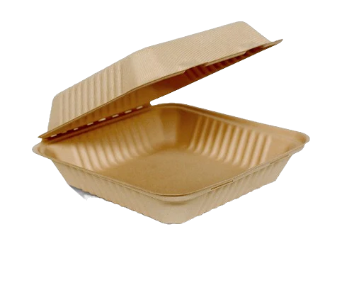 9" Bamboo Clamshell Container (200pcs/ctn)