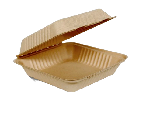 9" Bamboo Clamshell Container (200pcs/ctn)