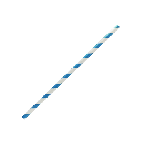 paper straw regular with blue stripes