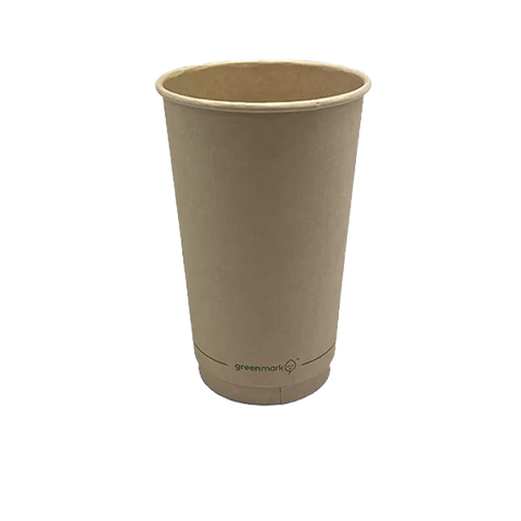 Bamboo  Aqueous Coated Double Wall Cup - 16oz (500pcs/ctn) - Wholesale Compostable Cups | ZenPacks
