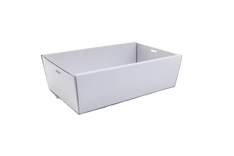 white corrugated rectangle catering tray medium