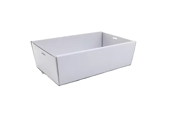 white corrugated rectangle catering tray medium
