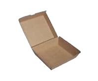 brown kraft corrugated dinner box opened