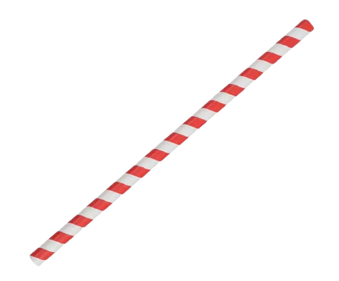 Paper Straw Jumbo with Red Stripe