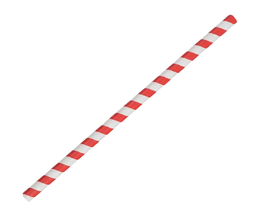 Paper Straw Jumbo with Red Stripe
