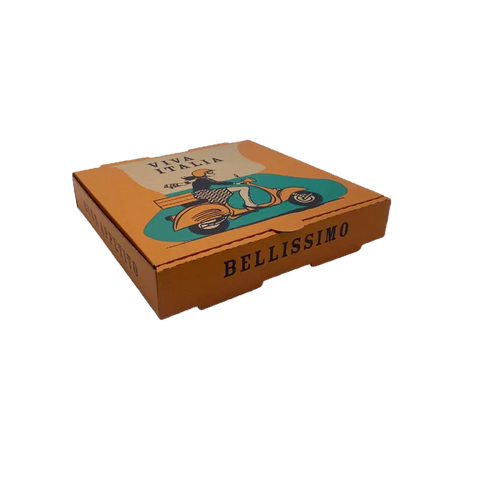 brown printed pizza box 9 inches