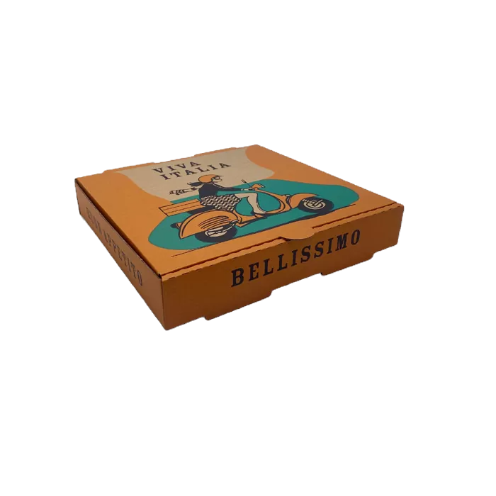 brown printed pizza box 9 inches