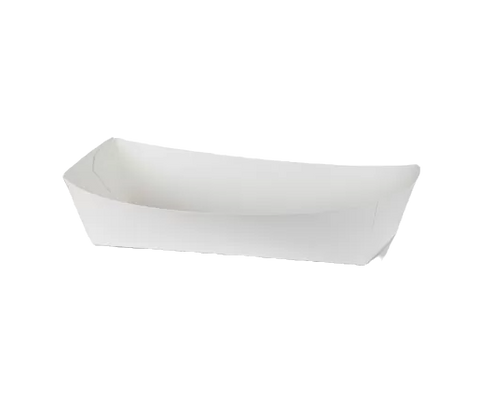 white cardboard kraft takeaway tray hot dog