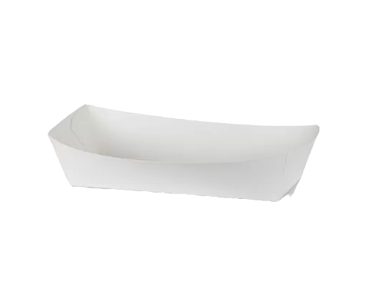 white cardboard kraft takeaway tray hot dog