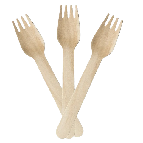Disposable eco wooden forks