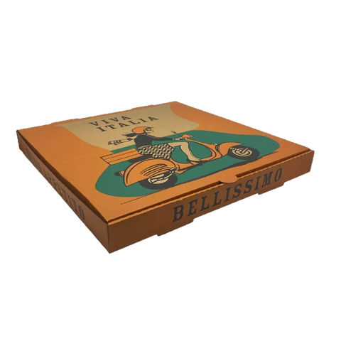 brown printed pizza box 15 inches