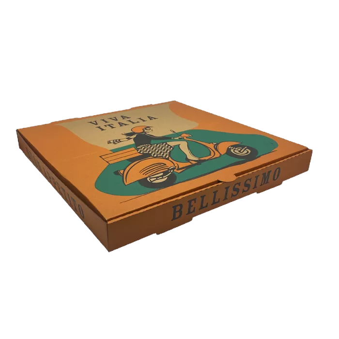 brown printed pizza box 15 inches