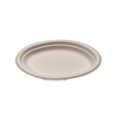 unbleached sugarcane oval plate small