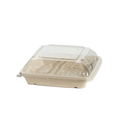 RPET Anti-Fog Lid For Sugarcane Platter - Small (100pcs/ctn)