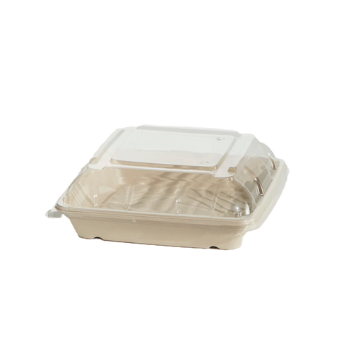 RPET Anti-Fog Lid For Sugarcane Platter - Small (100pcs/ctn)