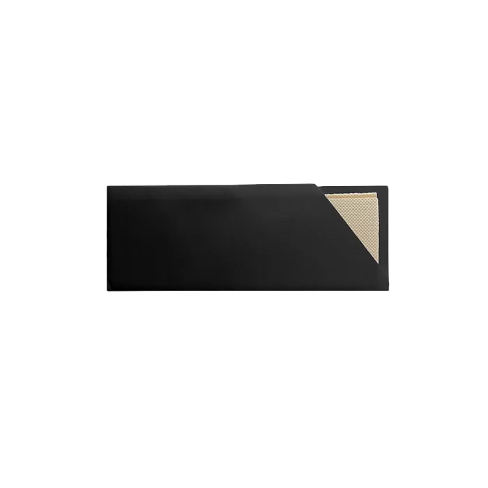 black cutlery pouch with bamboo napkins