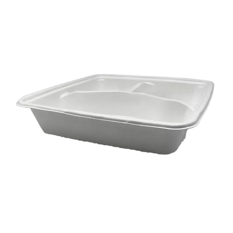 sugarcane square contianer 9 inches 3 compartment