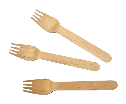coated wooden forks