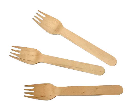 coated wooden forks