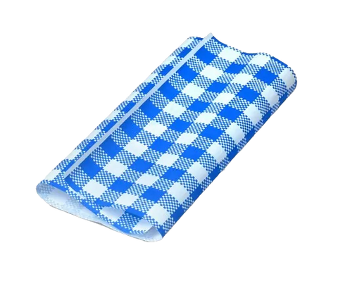 gingham greaseproof paper blue