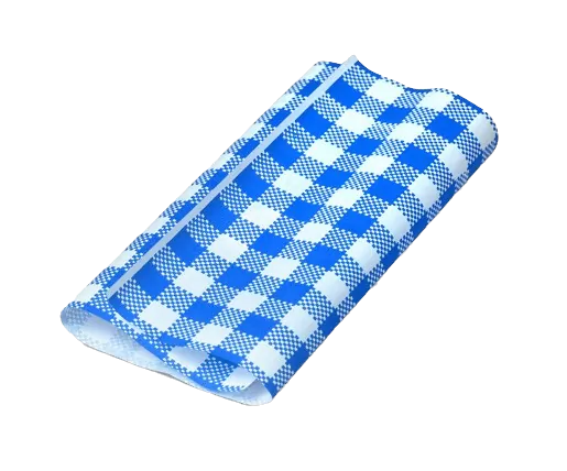 gingham greaseproof paper blue