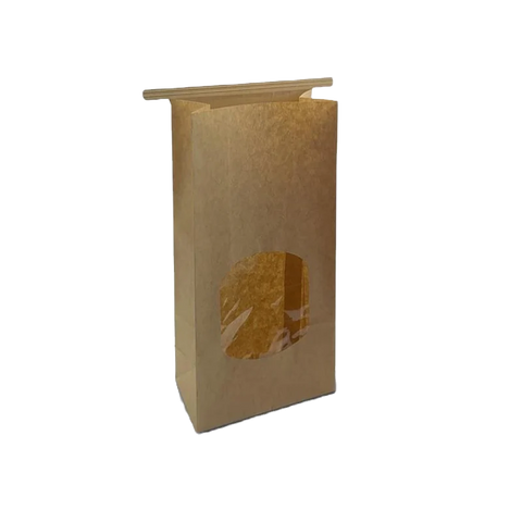 Tin Tie Coffee & Cookie Brown Window Bags - Small (500pcs/ctn)