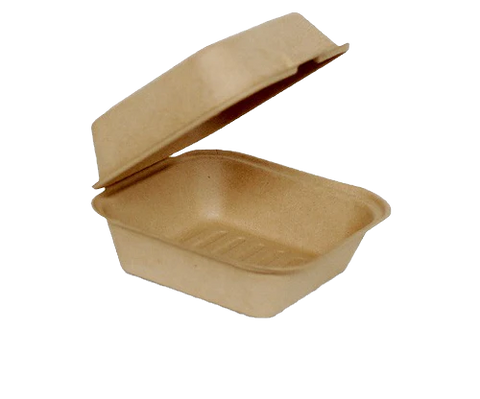6" Bamboo Clamshell Container - Burger Box (400pcs/ctn)