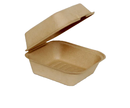 6" Bamboo Clamshell Container - Burger Box (400pcs/ctn)