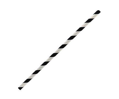 Paper straw regular with black stripes
