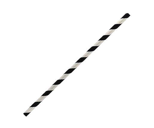 Paper straw regular with black stripes