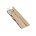 Wooden Disposable Cutlery Set - Fork, Knife & Napkin (500pcs/ctn) - Wholesale Compostable Cutlery | ZenPacks