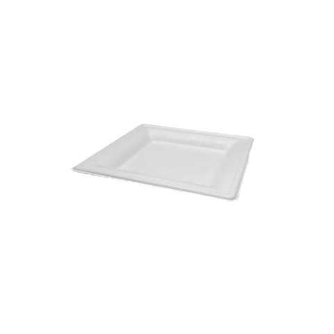 Sugarcane Square Plates - 8" (600pcs/ctn) - Wholesale Compostable Plates | ZenPacks