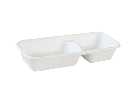 sugarcane tray 2 compartment