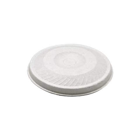 White Bagasse Flat Cup Lid