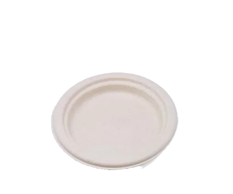 unbleached sugarcane round plate 7 inches