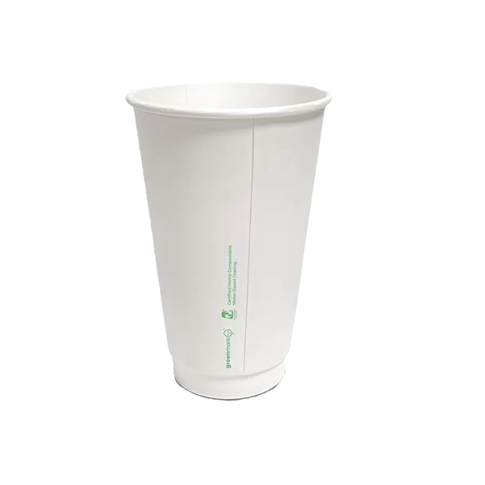 Aqueous Coated Double Wall Cup - 16oz/White (500pcs/ctn)