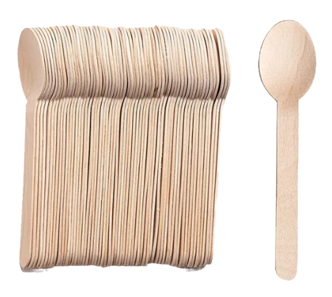 Disposable wooden spoons