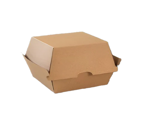 Brown kraft corrugated burger box
