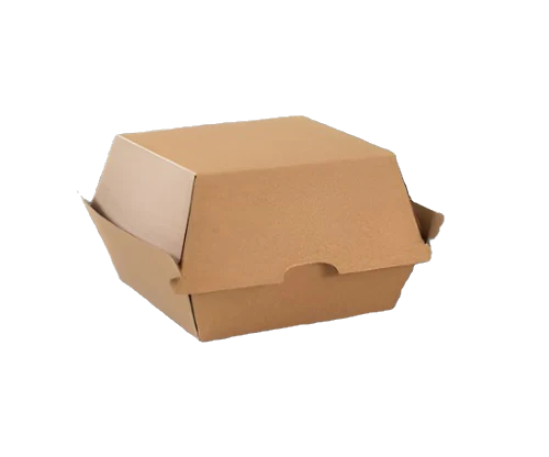 Brown kraft corrugated burger box