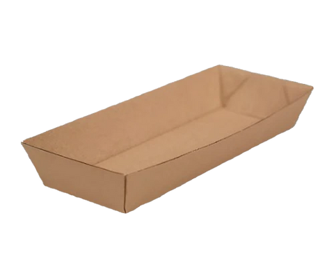 Brown Corrugated Kraft Hot Dog Tray