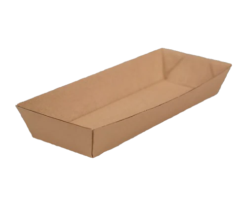 Brown Corrugated Kraft Hot Dog Tray