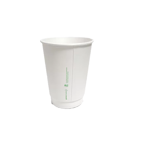 aqueous coated double wall cup in white 12 oz