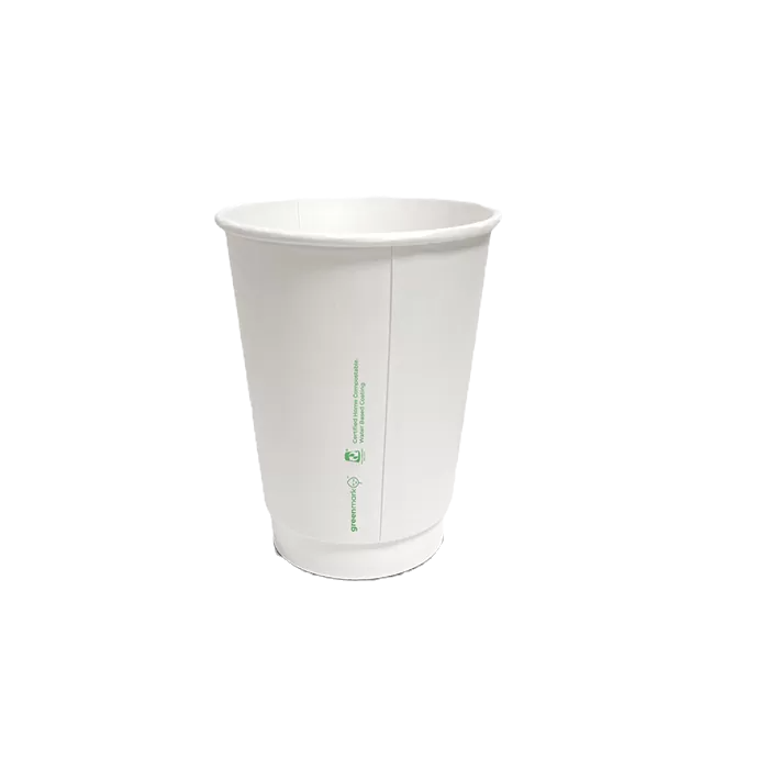 aqueous coated double wall cup in white 12 oz