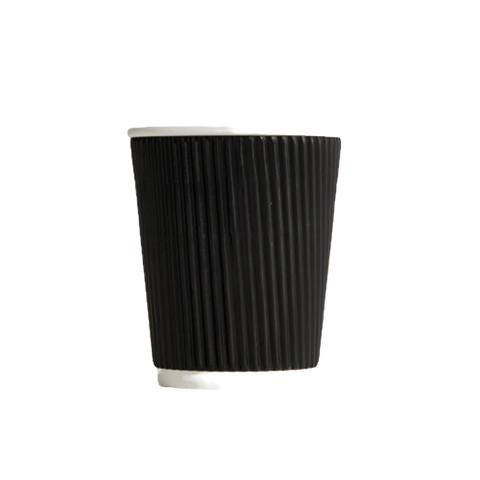 8oz Ripple Wall Coffee Cup - Black