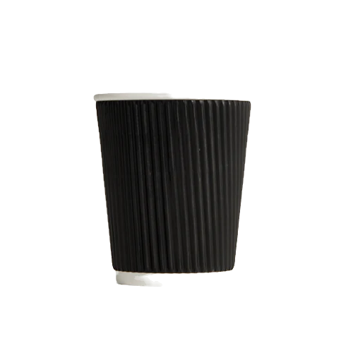 8oz Ripple Wall Coffee Cup - Black